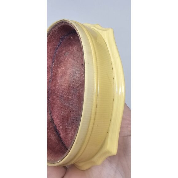 Vintage Ivory Pyralin Dubarry French Celluloid Vanity Jewelry Box Velvet Lined - Picture 12 of 16